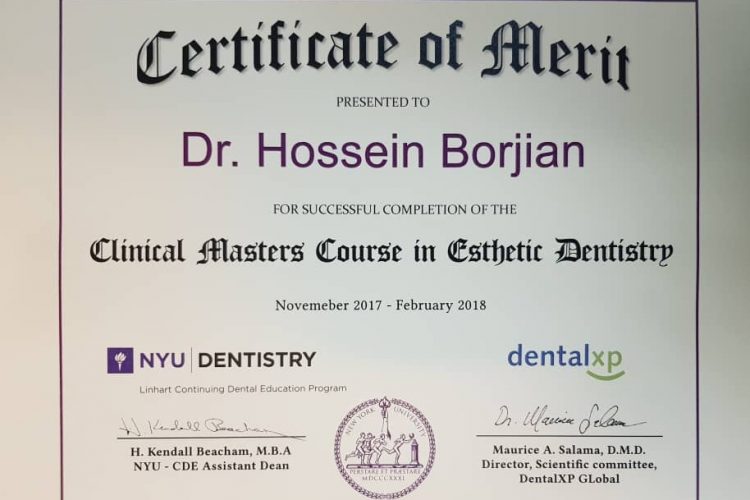 مسترشیپ دندانپزشکی زیبایی از دانشگاه نیویورک