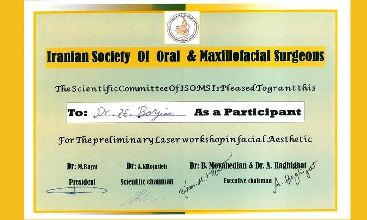 Workshop on facial cosmetic treatments with laser from Iranian Maxillofacial Surgeons Association | The best implant in Isfahan